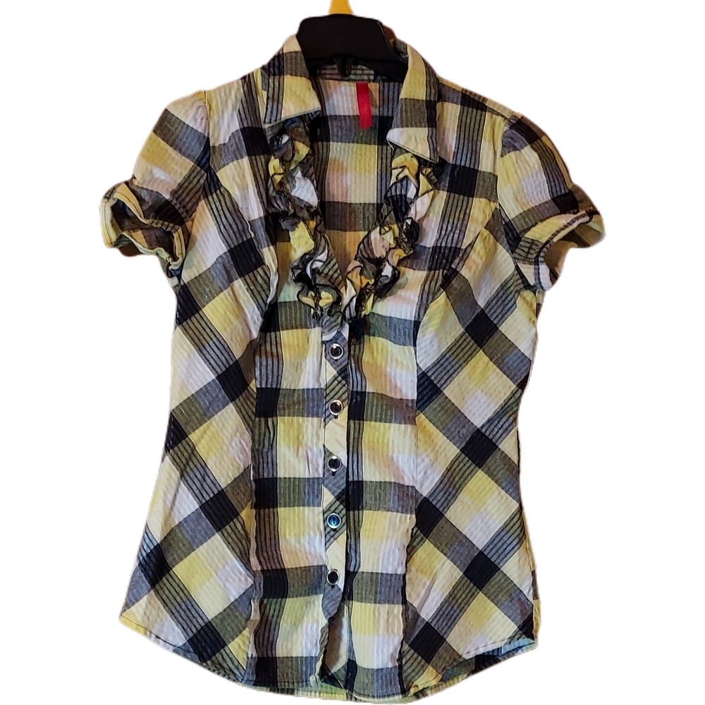 Heart Soul Plaid Top Large